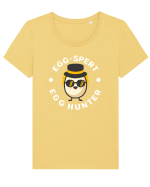 egg-spert egg hunter white Tricou mânecă scurtă guler larg fitted Damă Expresser