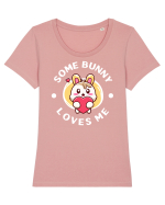 Some bunny loves me Tricou mânecă scurtă guler larg fitted Damă Expresser