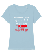 Love Techno music Tricou mânecă scurtă guler larg fitted Damă Expresser