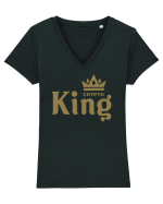 Crypto King Tricou mânecă scurtă guler V Damă Evoker
