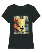 Surfing California Love Tricou mânecă scurtă guler larg fitted Damă Expresser