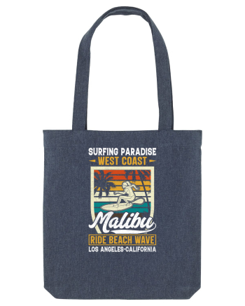 Surfing Paradise  West Coast Malibu Ride Beach Wave Los Angeles California Midnight Blue