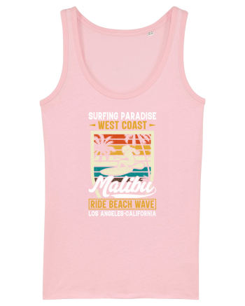 Surfing Paradise  West Coast Malibu Ride Beach Wave Los Angeles California Cotton Pink
