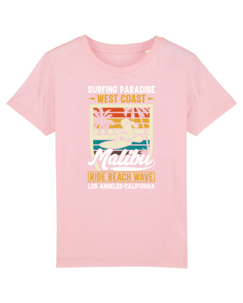 Surfing Paradise  West Coast Malibu Ride Beach Wave Los Angeles California Cotton Pink