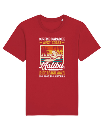 Surfing Paradise  West Coast Malibu Ride Beach Wave Los Angeles California Red