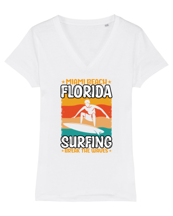 Miami Beach Florida Surfing Break The Waves White