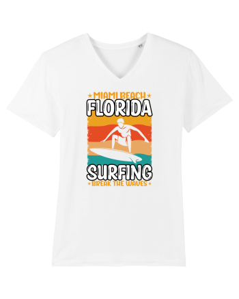 Miami Beach Florida Surfing Break The Waves White