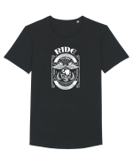 ride everything W Tricou mânecă scurtă guler larg Bărbat Skater