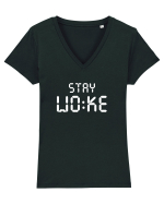 Stay Woke Tricou mânecă scurtă guler V Damă Evoker