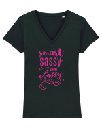 Smart Sassy and Classy Tricou mânecă scurtă guler V Damă Evoker