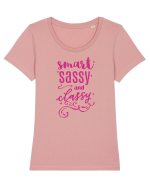 Smart Sassy and Classy Tricou mânecă scurtă guler larg fitted Damă Expresser