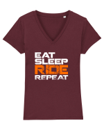 RIDE Tricou mânecă scurtă guler V Damă Evoker