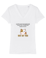 Cats Have 32 Muscles Tricou mânecă scurtă guler V Damă Evoker