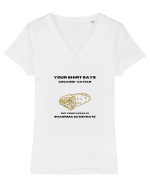 SHAORMA CU DETOATE Tricou mânecă scurtă guler V Damă Evoker