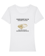 SHAORMA CU DETOATE Tricou mânecă scurtă guler larg fitted Damă Expresser