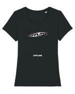OFFLINE Tricou mânecă scurtă guler larg fitted Damă Expresser