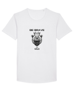 BE BRAVE AND WILD Tricou mânecă scurtă guler larg Bărbat Skater