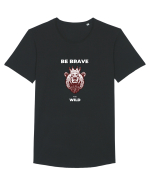 BE BRAVE AND WILD Tricou mânecă scurtă guler larg Bărbat Skater