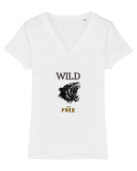 WILD AND FREE Tricou mânecă scurtă guler V Damă Evoker