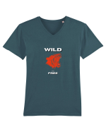 WILD AND FREE Tricou mânecă scurtă guler V Bărbat Presenter