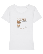Coffee is always a good idea Tricou mânecă scurtă guler larg fitted Damă Expresser
