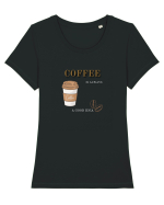 Coffee is always a good idea Tricou mânecă scurtă guler larg fitted Damă Expresser