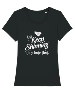 Keep Shinning Tricou mânecă scurtă guler larg fitted Damă Expresser
