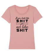 If you look like shit Tricou mânecă scurtă guler larg fitted Damă Expresser