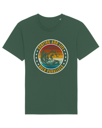 Surfing And Life Hold Parallels Bottle Green