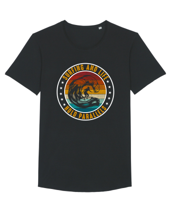 Surfing And Life Hold Parallels Black