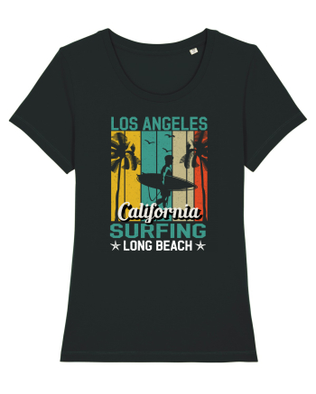 Los Angeles California Surfing Long Beach Black