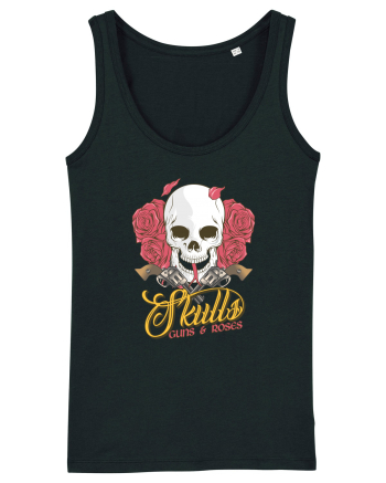 Skulls Guns Roses Black
