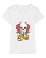 Skulls Guns Roses Tricou mânecă scurtă guler V Damă Evoker