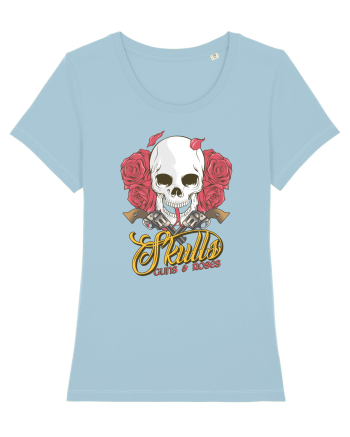 Skulls Guns Roses Sky Blue