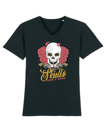 Skulls Guns Roses Black