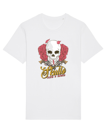 Skulls Guns Roses White