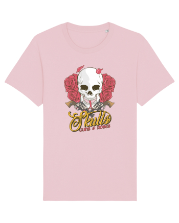 Skulls Guns Roses Cotton Pink