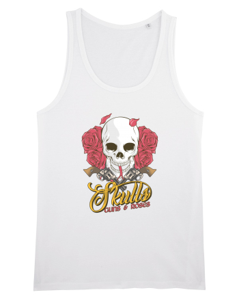 Skulls Guns Roses White
