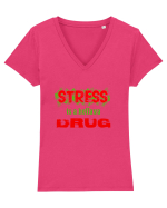 Stress Tricou mânecă scurtă guler V Damă Evoker