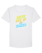 Never give up Tricou mânecă scurtă guler larg Bărbat Skater