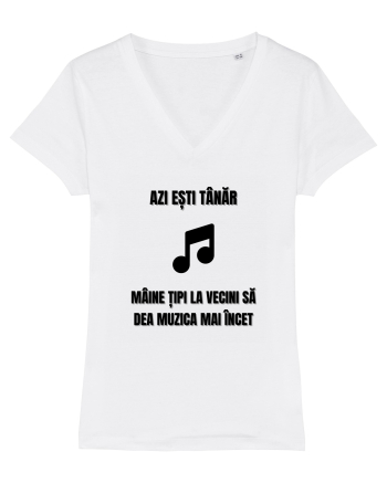 Azi esti tanar maine tipi la vecini sa dea muzica mai incet White