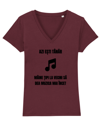 Azi esti tanar maine tipi la vecini sa dea muzica mai incet Burgundy