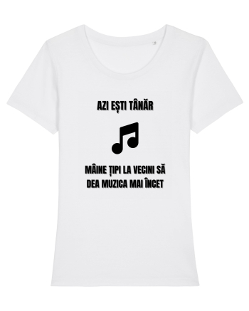 Azi esti tanar maine tipi la vecini sa dea muzica mai incet White