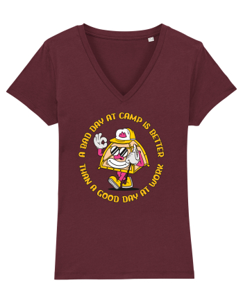 pentru camping - A bad day at camp is better than a good day at work Burgundy