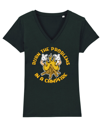 pentru camping - Burn the problems in a campfire Black