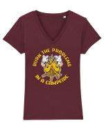 pentru camping - Burn the problems in a campfire Tricou mânecă scurtă guler V Damă Evoker