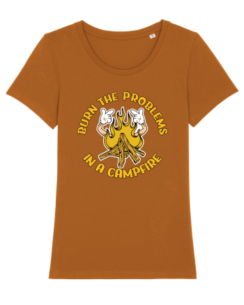pentru camping - Burn the problems in a campfire Roasted Orange