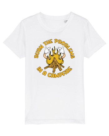 pentru camping - Burn the problems in a campfire White