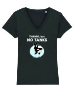 Thanks, but NO TANKS Tricou mânecă scurtă guler V Damă Evoker
