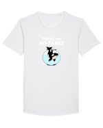 Thanks, but NO TANKS Tricou mânecă scurtă guler larg Bărbat Skater